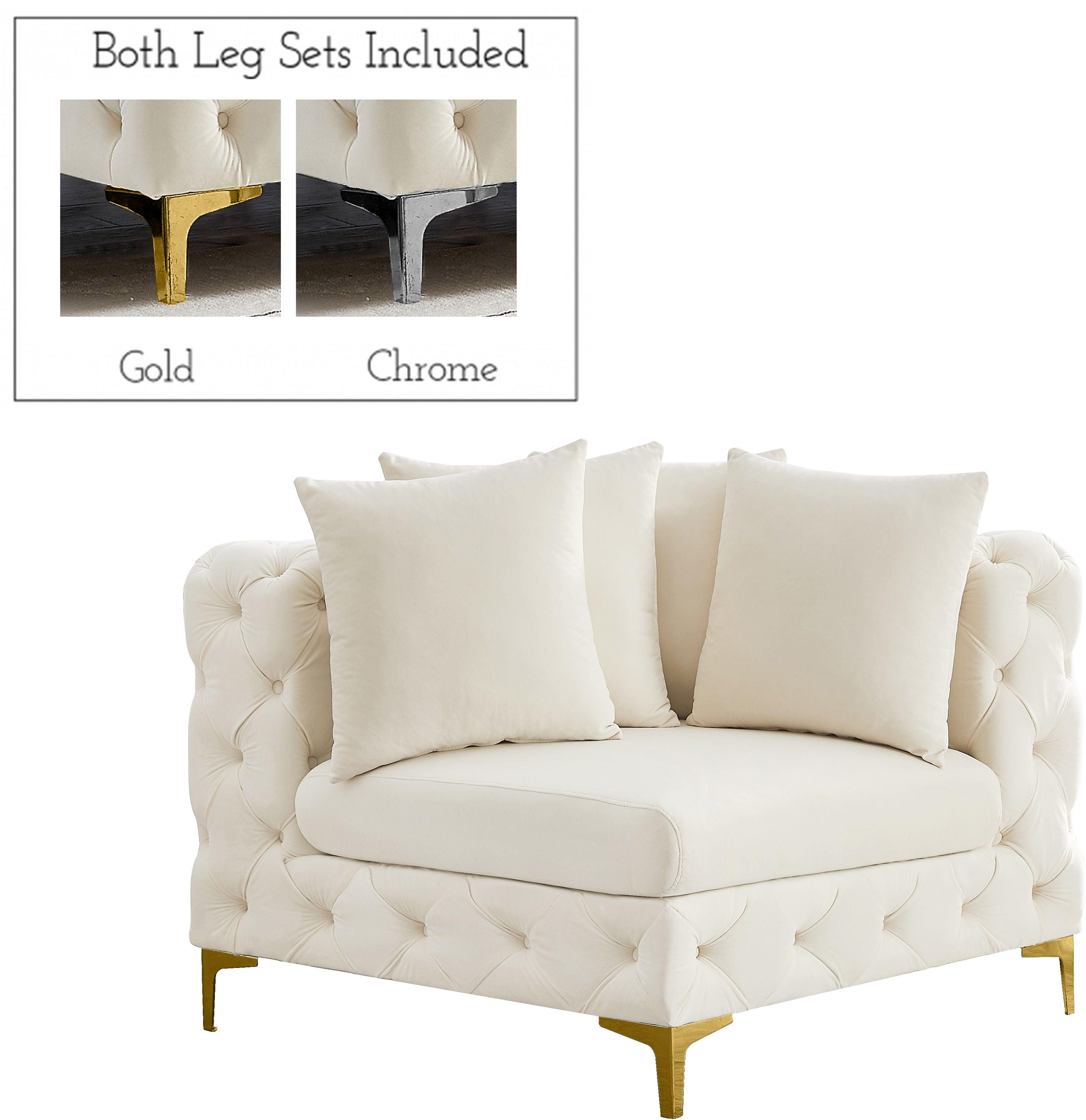 Meridian Furniture - Tremblay - Corner Chair - Cream - 5th Avenue Furniture