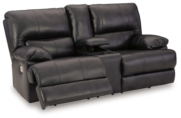 Signature Design by Ashley® - Mountainous - Eclipse - Power Reclining Loveseat With Console /Adj Headrest - 5th Avenue Furniture