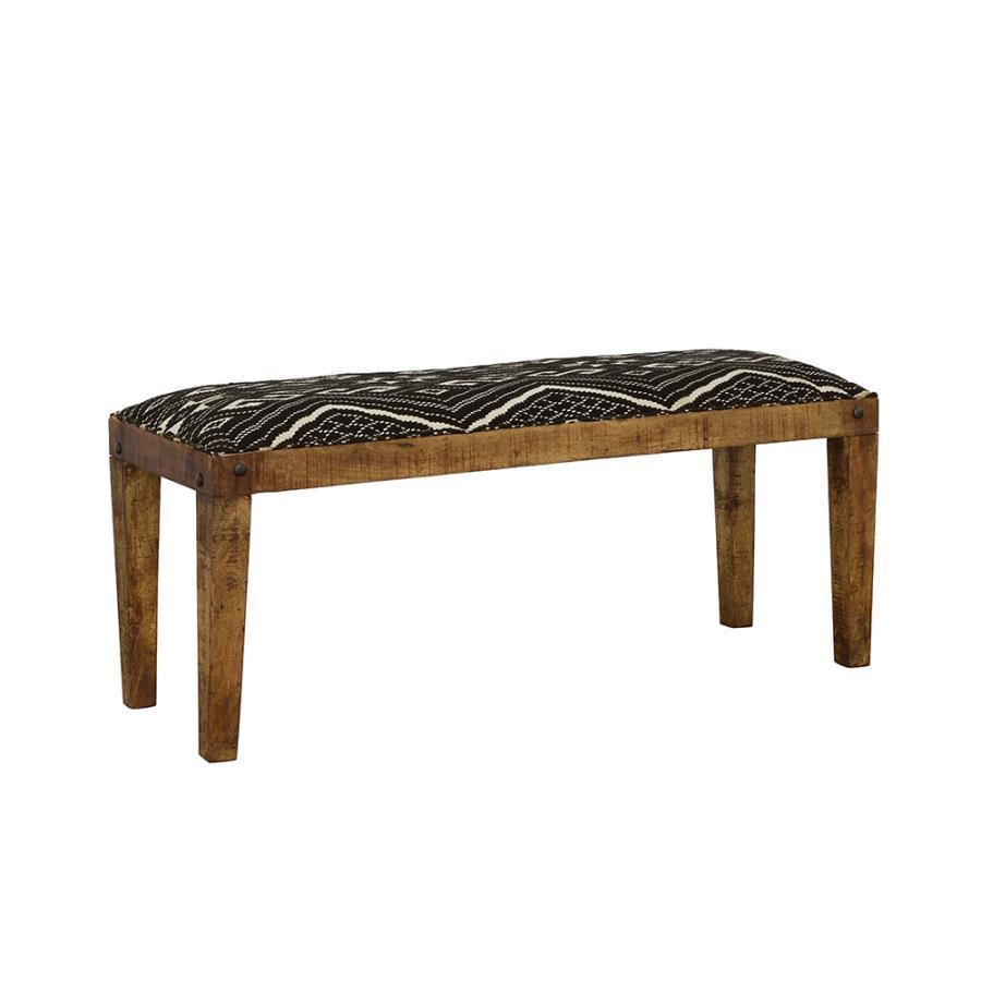 CoasterEssence - Lamont - Rectangular Upholstered Bench - Natural And Navy - 5th Avenue Furniture
