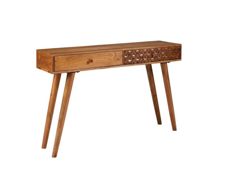 CoasterEssence - Lotus - 2-Drawer Console Table - Natural Brown - 5th Avenue Furniture