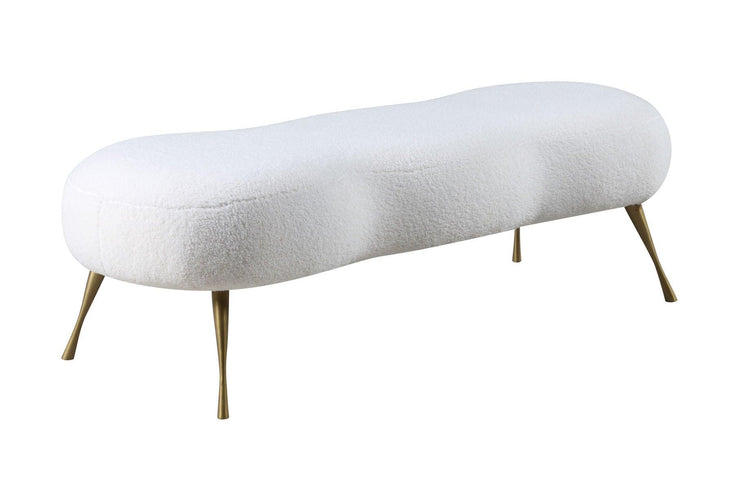 Meridian Furniture - Nube - Bench - White - 5th Avenue Furniture