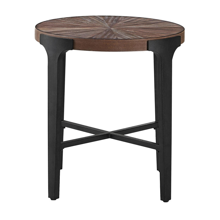 Steve Silver Furniture - Chevron - Round End Table - Brown - 5th Avenue Furniture