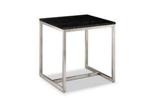 Magnussen Furniture - Kira - Rectangular End Table - Black Marble And Brushed Nickel - 5th Avenue Furniture