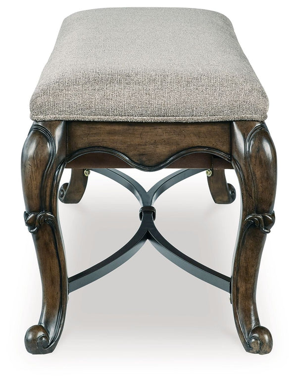 Maylee - Dark Brown - Upholstered Storage Bench - 5th Avenue Furniture