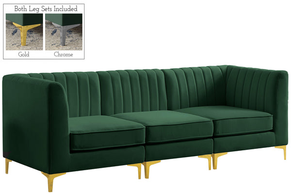 Meridian Furniture - Alina - Modular Sectional 3 Piece - Green - 5th Avenue Furniture