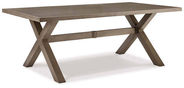 Signature Design by Ashley® - Beach Front - Beige - Rect Dining Table W/Umb Opt - 5th Avenue Furniture