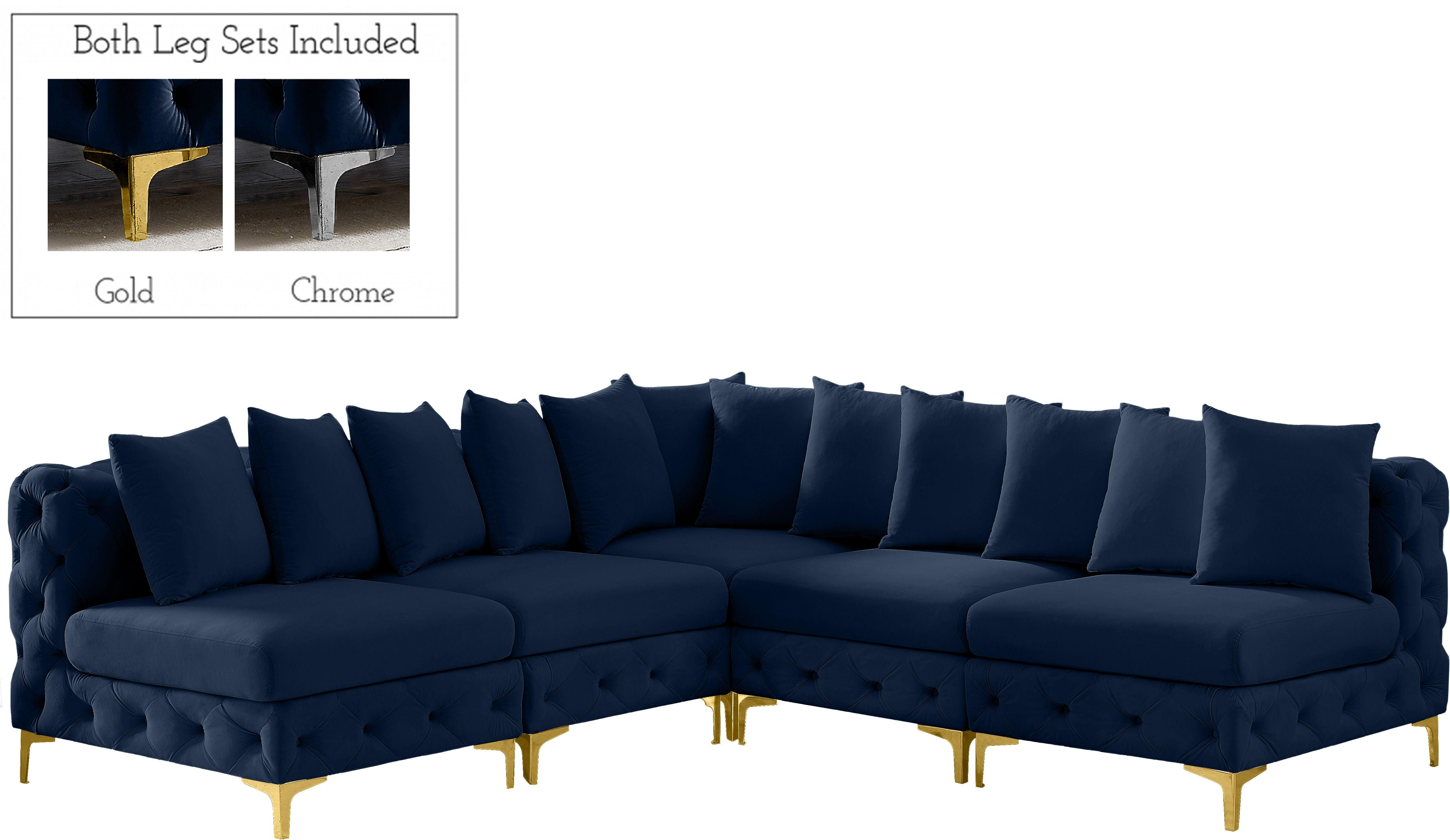 Meridian Furniture - Tremblay - Modular Sectional 5 Piece - Navy - Modern & Contemporary - 5th Avenue Furniture