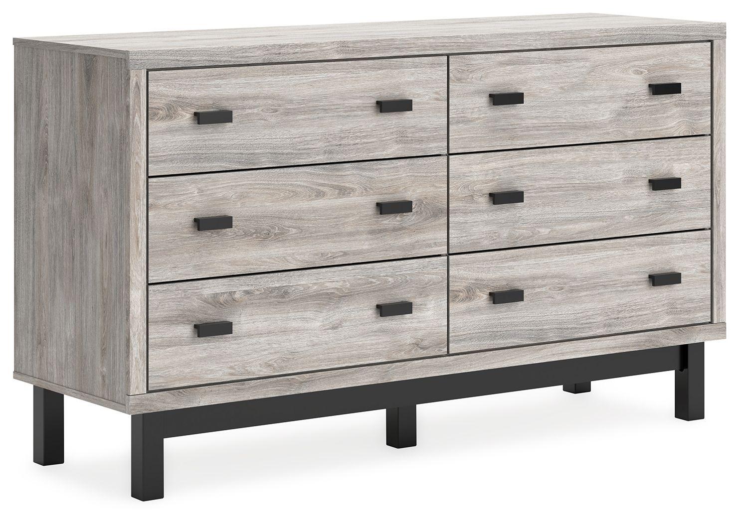 Signature Design by Ashley® - Vessalli - Black / Gray - Six Drawer Dresser - 5th Avenue Furniture