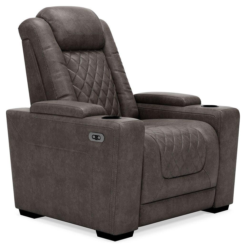 Ashley Furniture - Hyllmont - Gray - Pwr Recliner/Adj Headrest - 5th Avenue Furniture