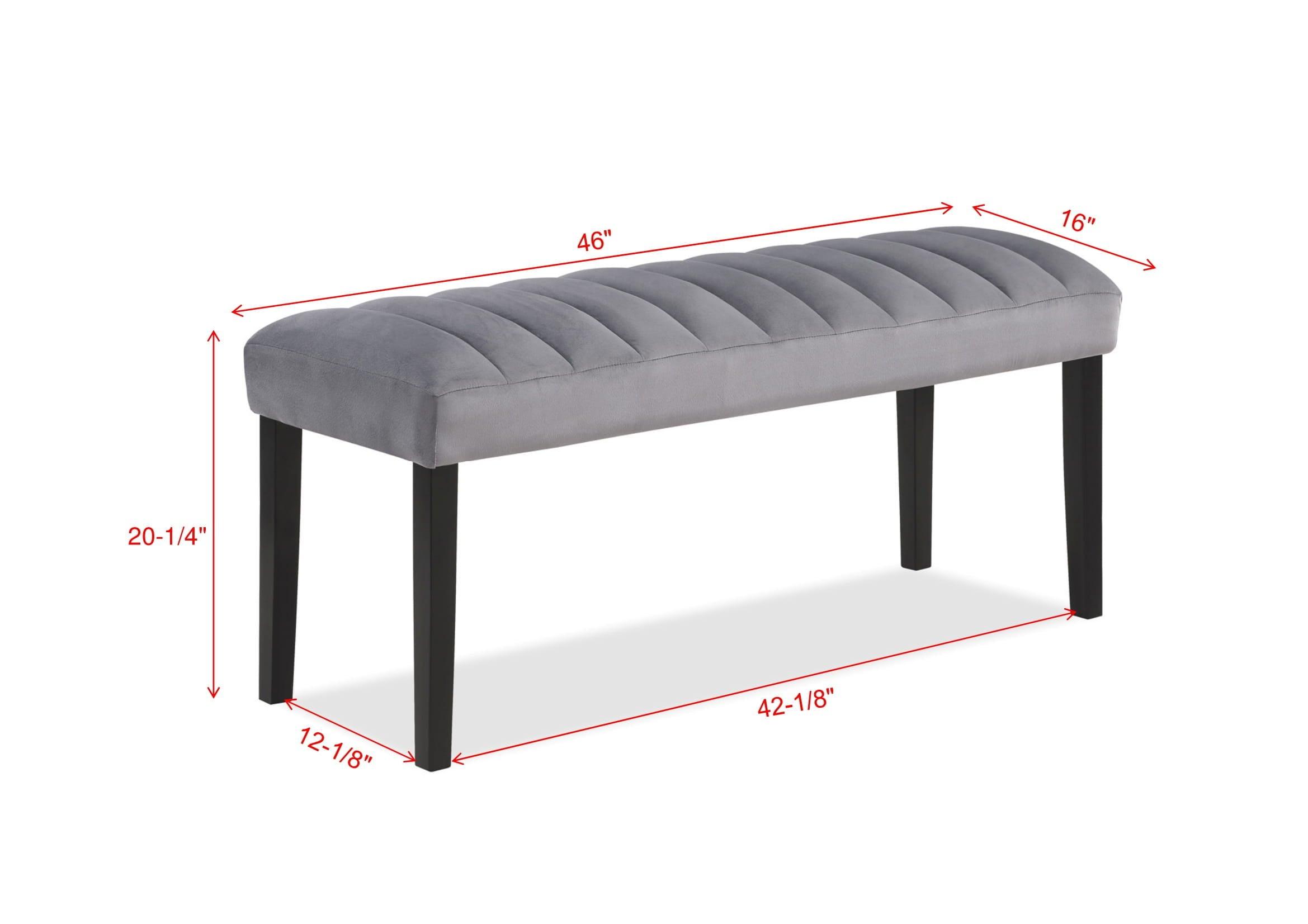 Crown Mark - Pascal - Bench - Gray - 5th Avenue Furniture