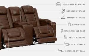 Signature Design by Ashley® - Backtrack - Chocolate - 2 Pc. - Power Reclining Sofa, Loveseat - 5th Avenue Furniture