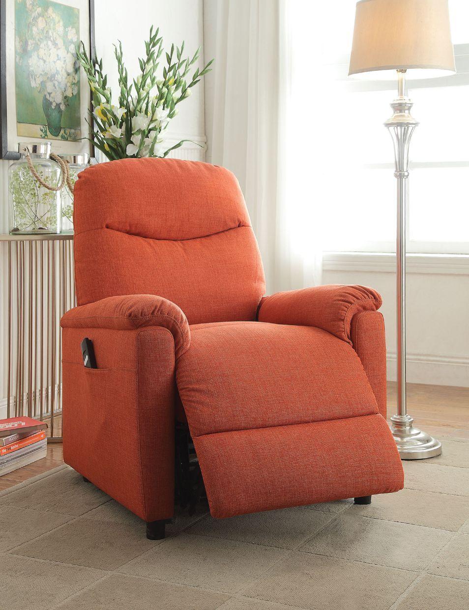 ACME - Catina - Recliner - Orange Fabric - 5th Avenue Furniture