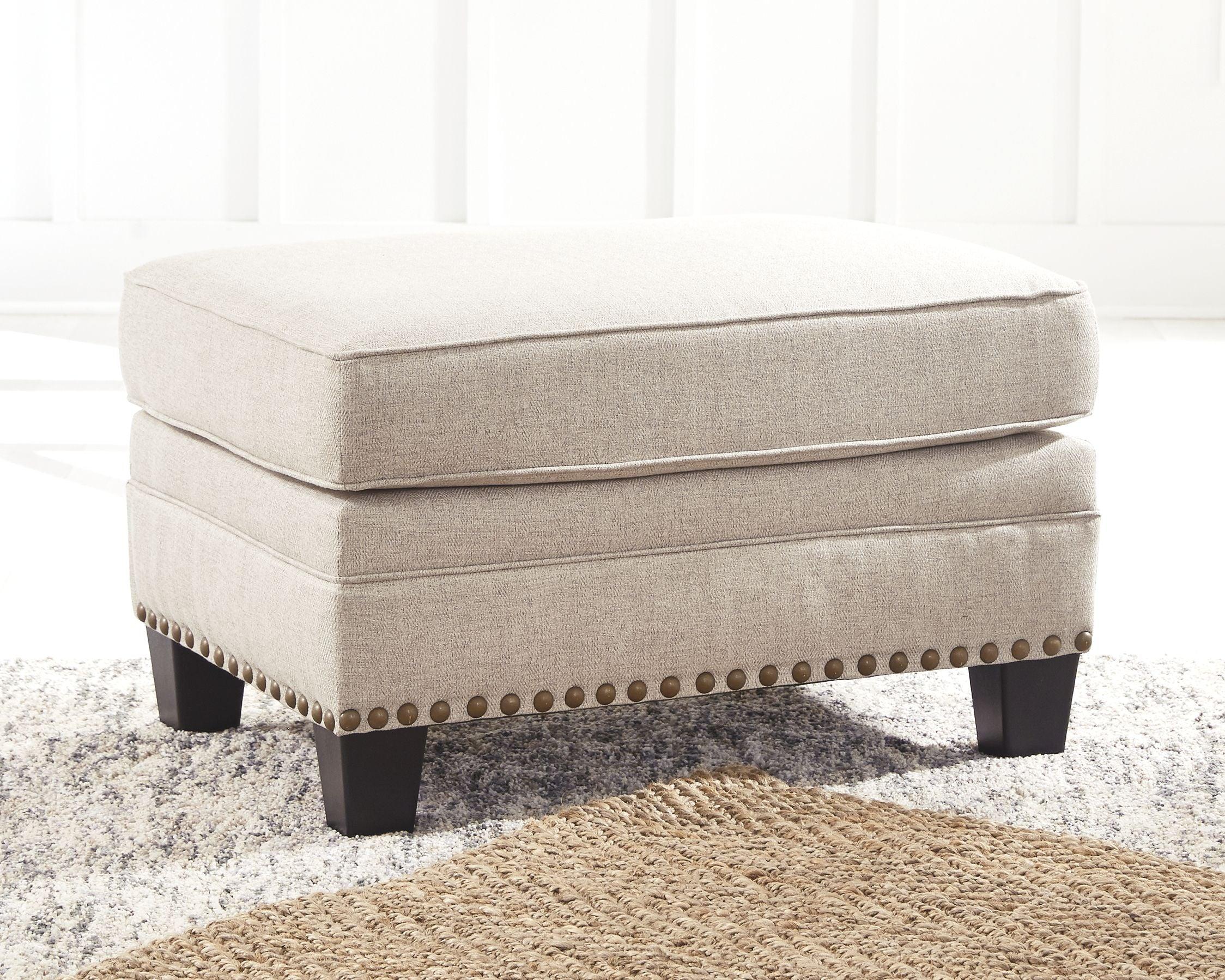 Ashley Furniture - Claredon - Linen - Ottoman - 5th Avenue Furniture