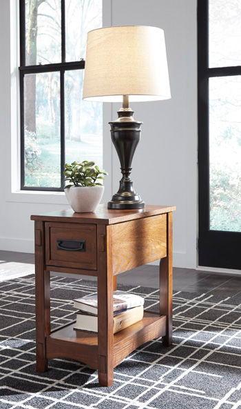 Signature Design by Ashley® - Breegin - Brown - Chair Side End Table - 1 Drawer - 5th Avenue Furniture