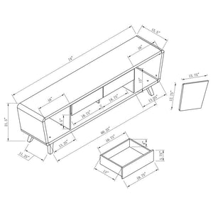 CoasterEssence - Alvin - 2-Drawer TV Console - Dark Walnut And Glossy White - 5th Avenue Furniture