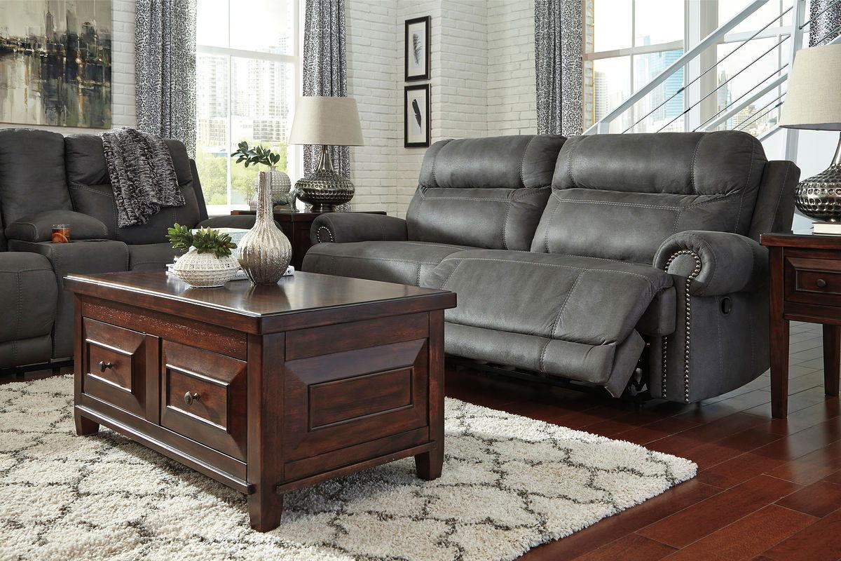 Signature Design by Ashley® - Austere - Gray - 2 Pc. - Reclining Sofa, Loveseat - 5th Avenue Furniture