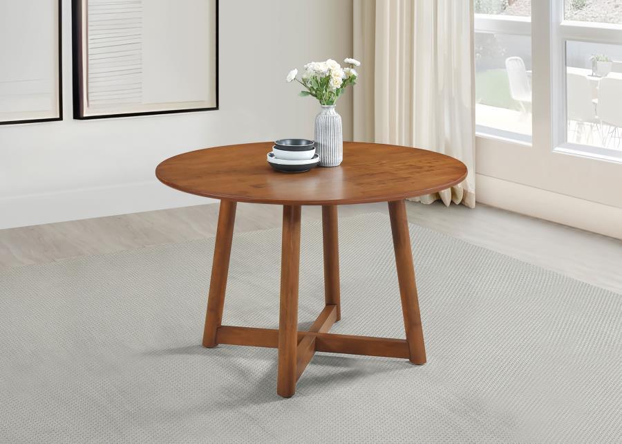 CoasterEveryday - Dinah - Round Solid Wood Dining Table - Walnut - 5th Avenue Furniture