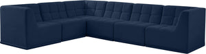 Meridian Furniture - Relax - Modular Sectional 6 Piece - Navy - Fabric - 5th Avenue Furniture