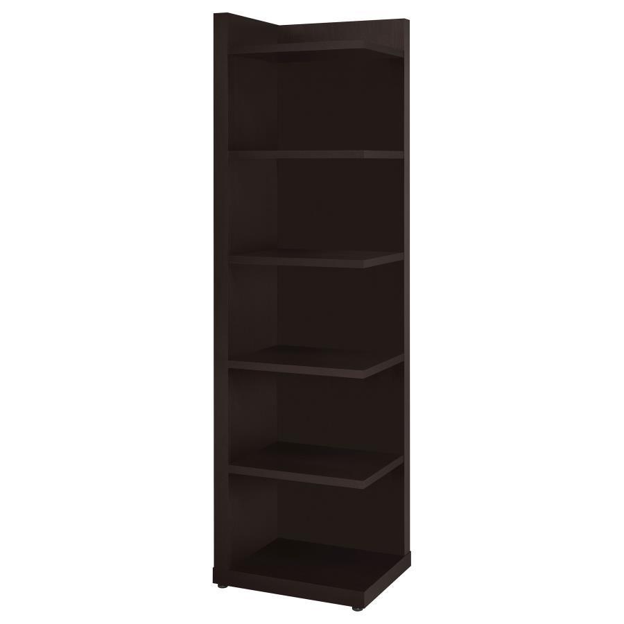 CoasterEveryday - Pinckard - 6-Tier Corner Bookcase - Cappuccino - 5th Avenue Furniture