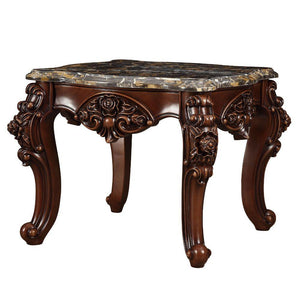 ACME - Forsythia - End Table - Marble & Walnut - 5th Avenue Furniture