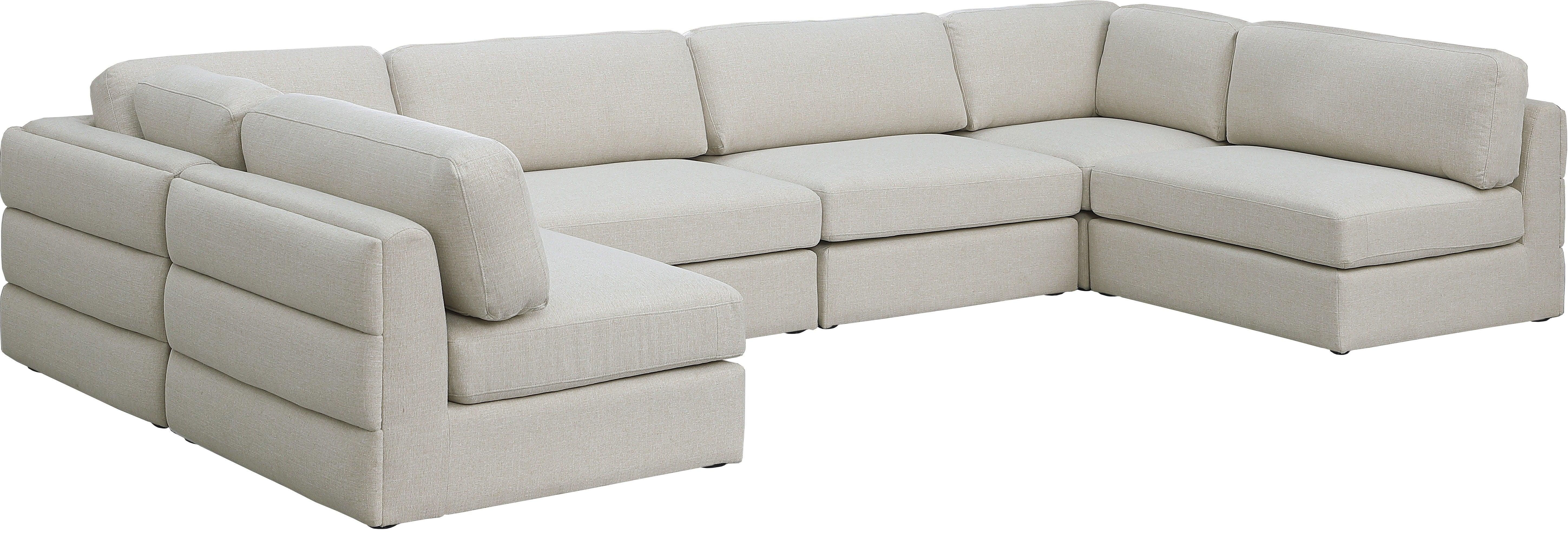 Meridian Furniture - Beckham - Modular Sectional 6 Piece - Beige - Modern & Contemporary - 5th Avenue Furniture