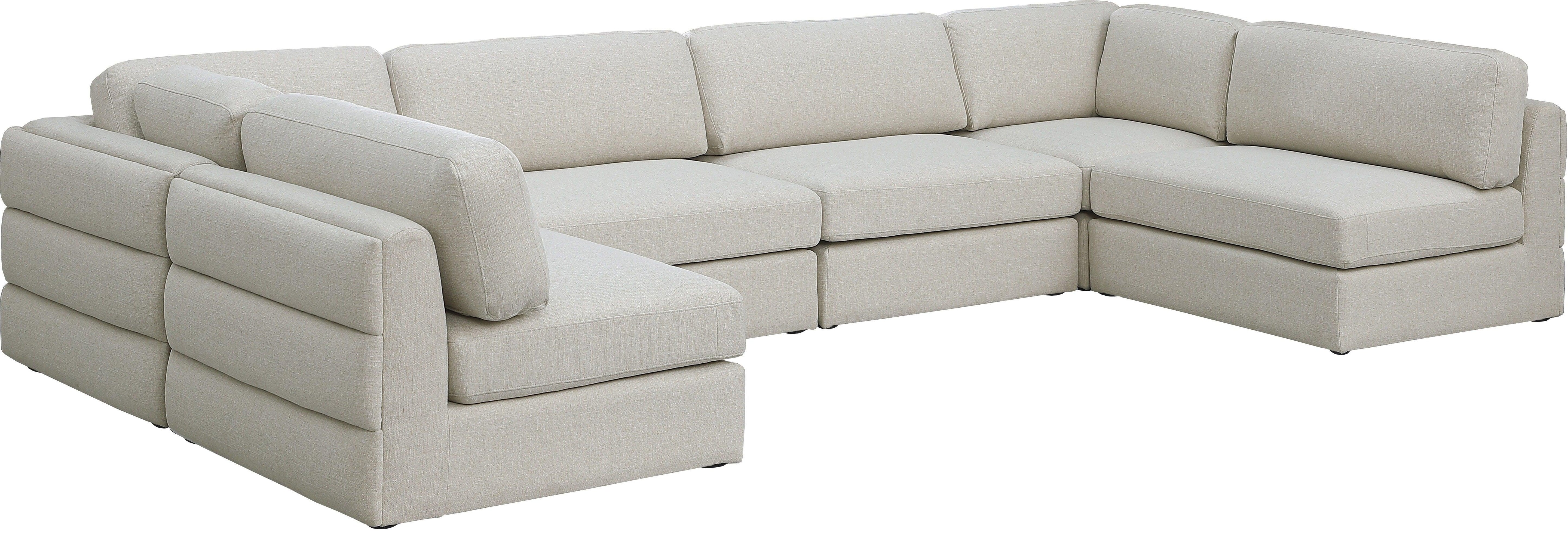 Meridian Furniture - Beckham - Modular Sectional 6 Piece - Beige - Modern & Contemporary - 5th Avenue Furniture