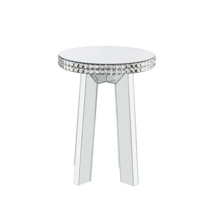 ACME - Lotus - End Table - Mirrored & Faux Crystals - 5th Avenue Furniture