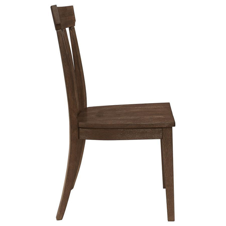 Coaster Fine Furniture - Reynolds - Slat Back Dining Side Chair - Brown Oak (Set of 2) - 5th Avenue Furniture