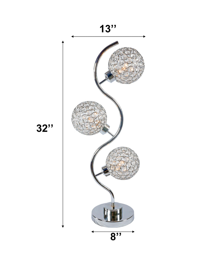 Crown Mark - Crystal Globe - Table Lamp - Pearl Silver - 5th Avenue Furniture