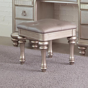 CoasterElevations - Bling Game - Upholstered Vanity Stool - Metallic Platinum - 5th Avenue Furniture