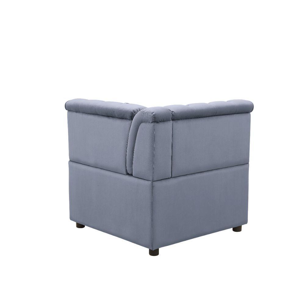 ACME - Bois II - Wedge - Gray Velvet - 5th Avenue Furniture