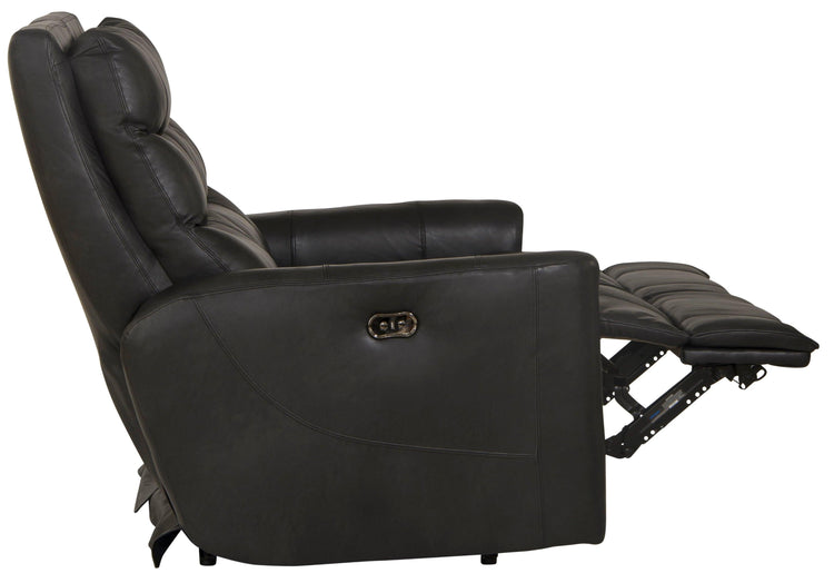 Catnapper - Bosa - Power Reclining Loveseat - Charcoal - Leather - 5th Avenue Furniture