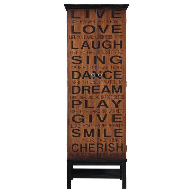 CoasterEssence - Lovegood - 2-Door Accent Cabinet - Rich Brown And Black - 5th Avenue Furniture