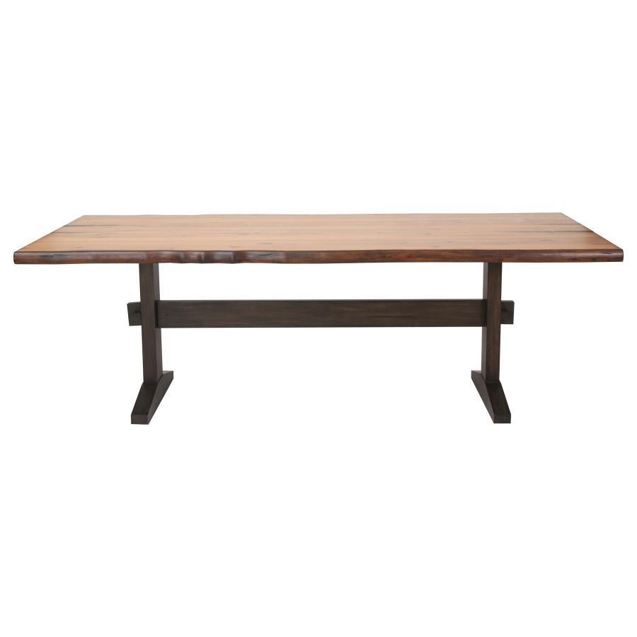 CoasterElevations - Bexley - Rectangular Live Edge Dining Set - Natural Honey And Espresso - 5th Avenue Furniture