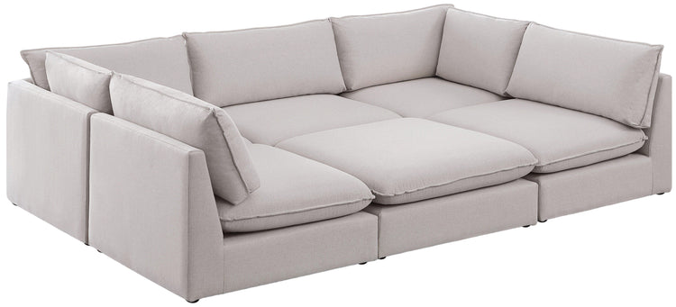 Meridian Furniture - Mackenzie - Modular Sectional 6 Piece - Beige - 5th Avenue Furniture