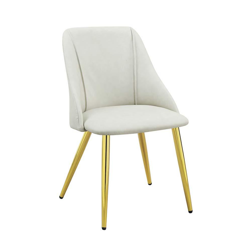 ACME - Gaines - Side Chair (Set of 2) - White PU - 5th Avenue Furniture