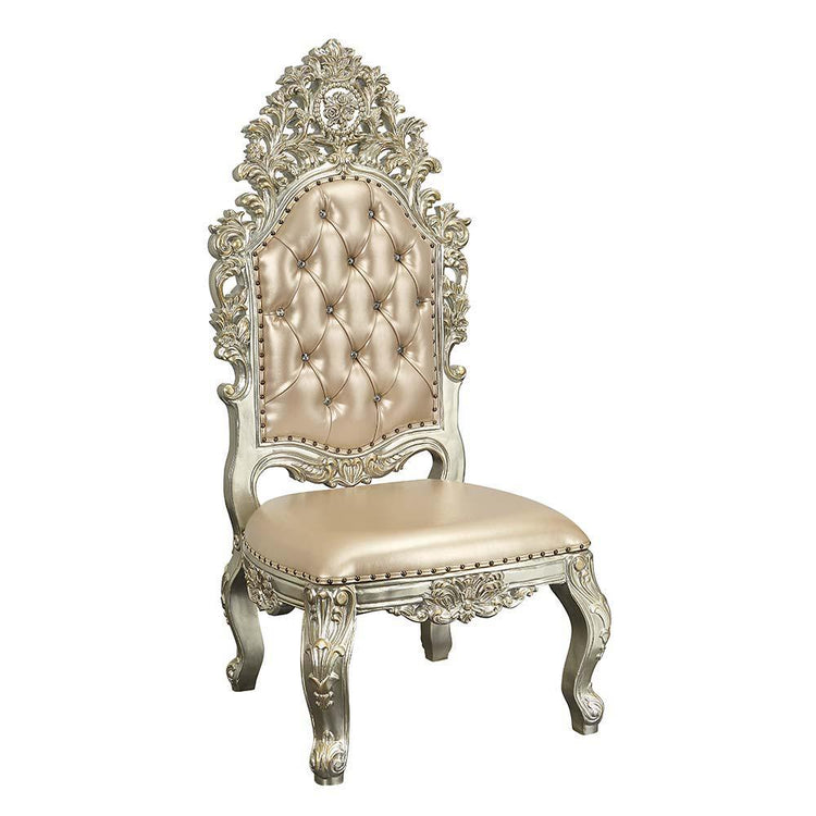 ACME - Sorina - Side Chair (Set of 2) - PU & Antique Gold Finish - 5th Avenue Furniture
