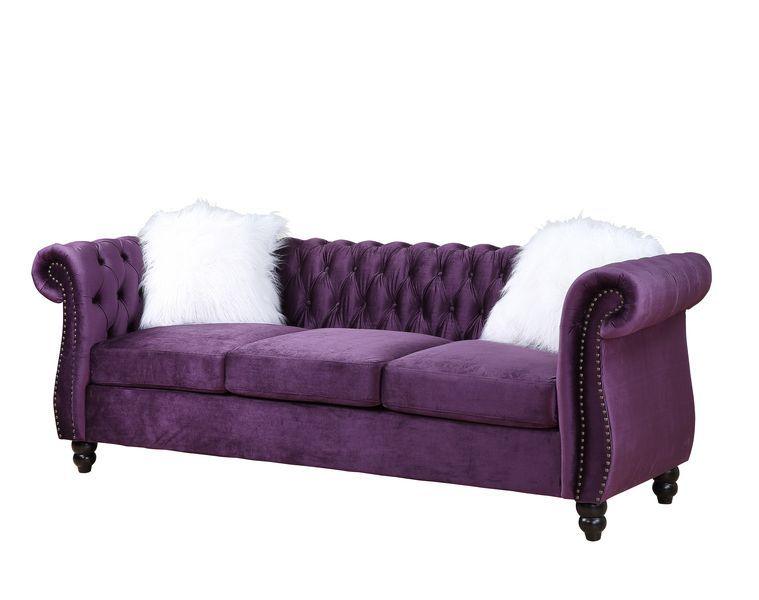 ACME - Thotton - Sofa - Purple Velvet - 5th Avenue Furniture