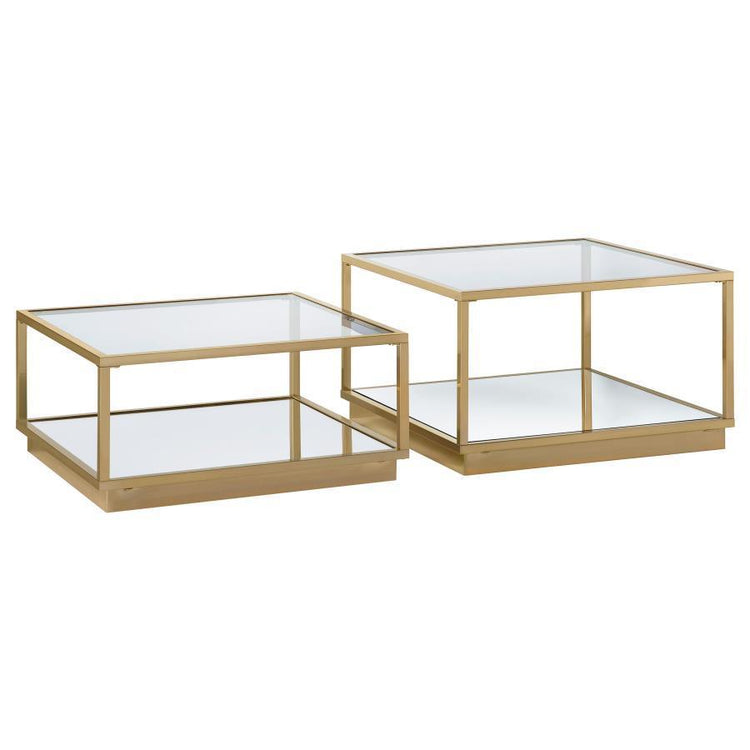 CoasterElevations - Renee - 2 Piece Square Occasional Set - Rose Brass - 5th Avenue Furniture