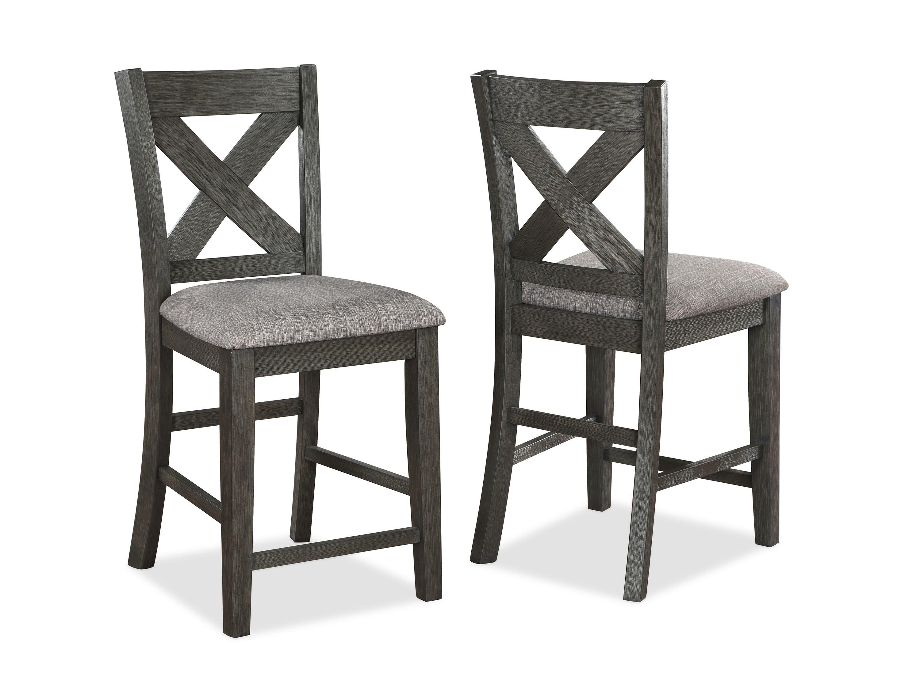 Crown Mark - Rufus - Counter Height Chair (Set of 2) - Gray - 5th Avenue Furniture