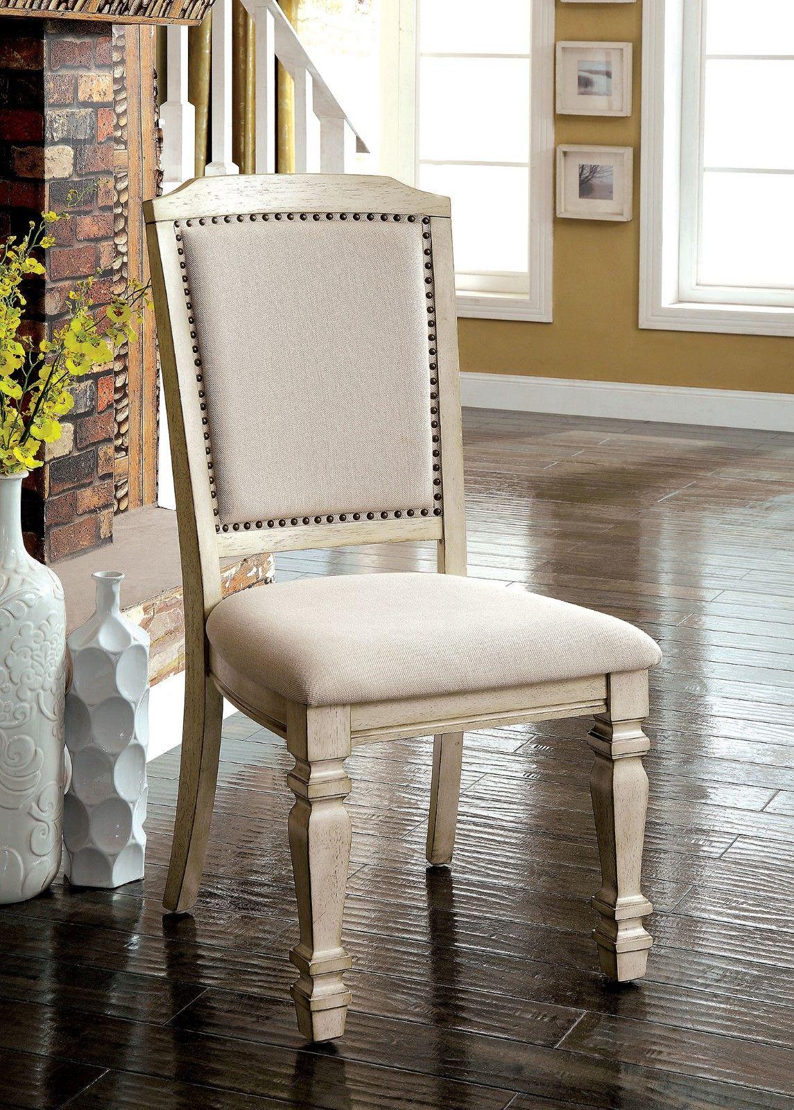 Furniture of America - Holcroft - Side Chair (Set of 2) - Antique White / Ivory - 5th Avenue Furniture