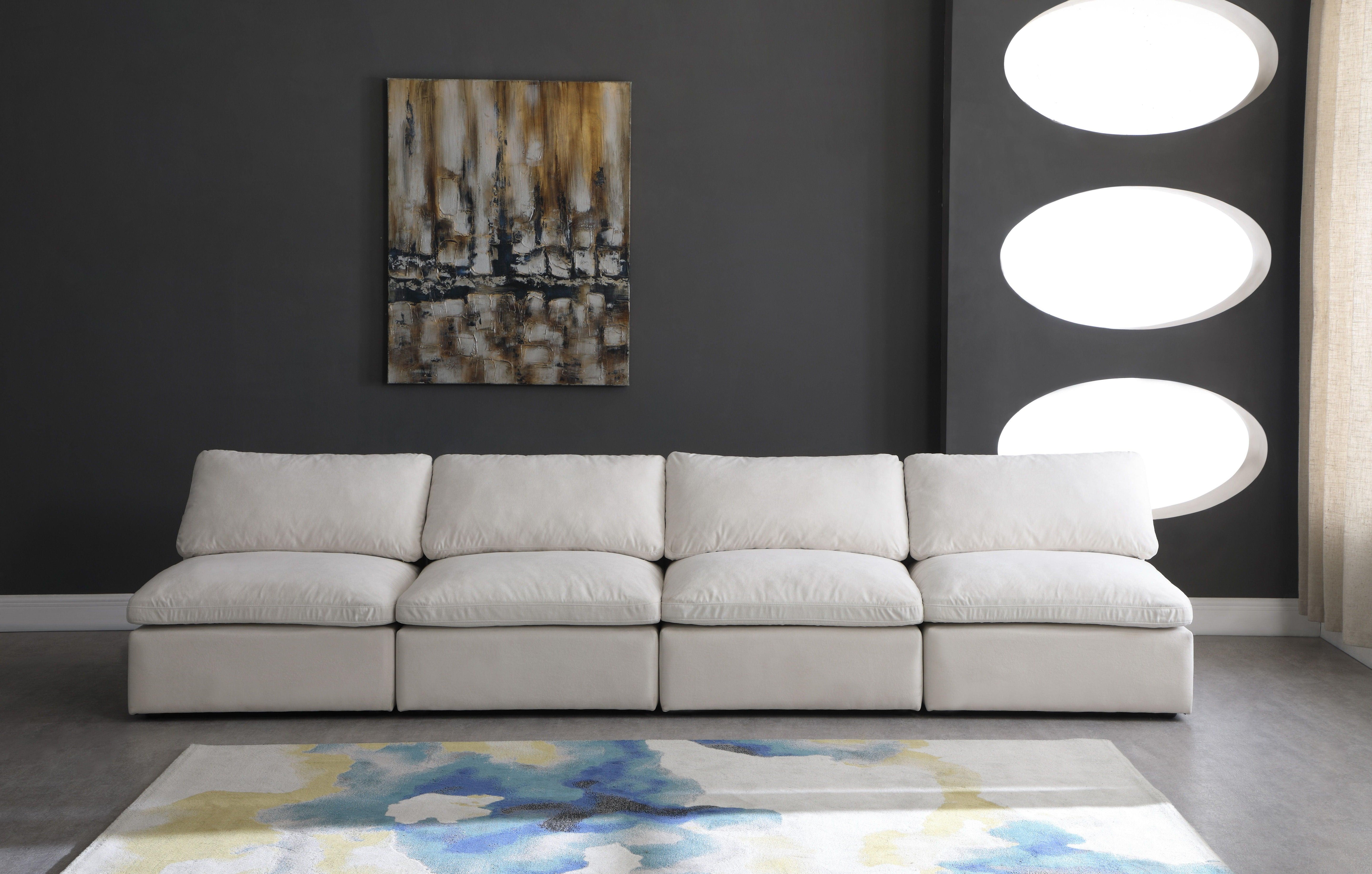 Meridian Furniture - Plush - Modular Armless 4 Seat Sofa - 5th Avenue Furniture