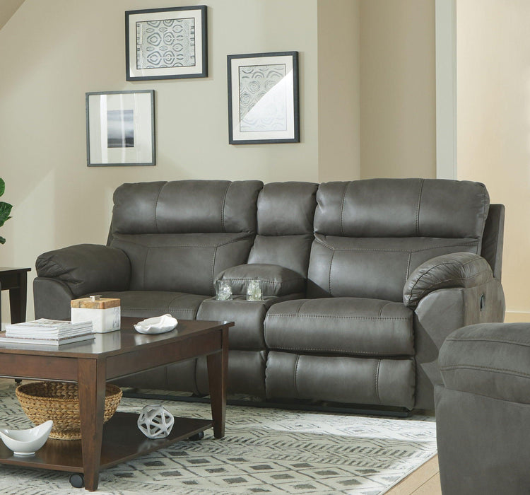 Catnapper - Atlas - Recliner Console Loveseat With Storage - Charcoal - 5th Avenue Furniture