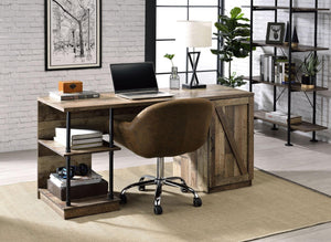 ACME - Canna - Writing Desk - Rustic Oak & Black Finish - 5th Avenue Furniture