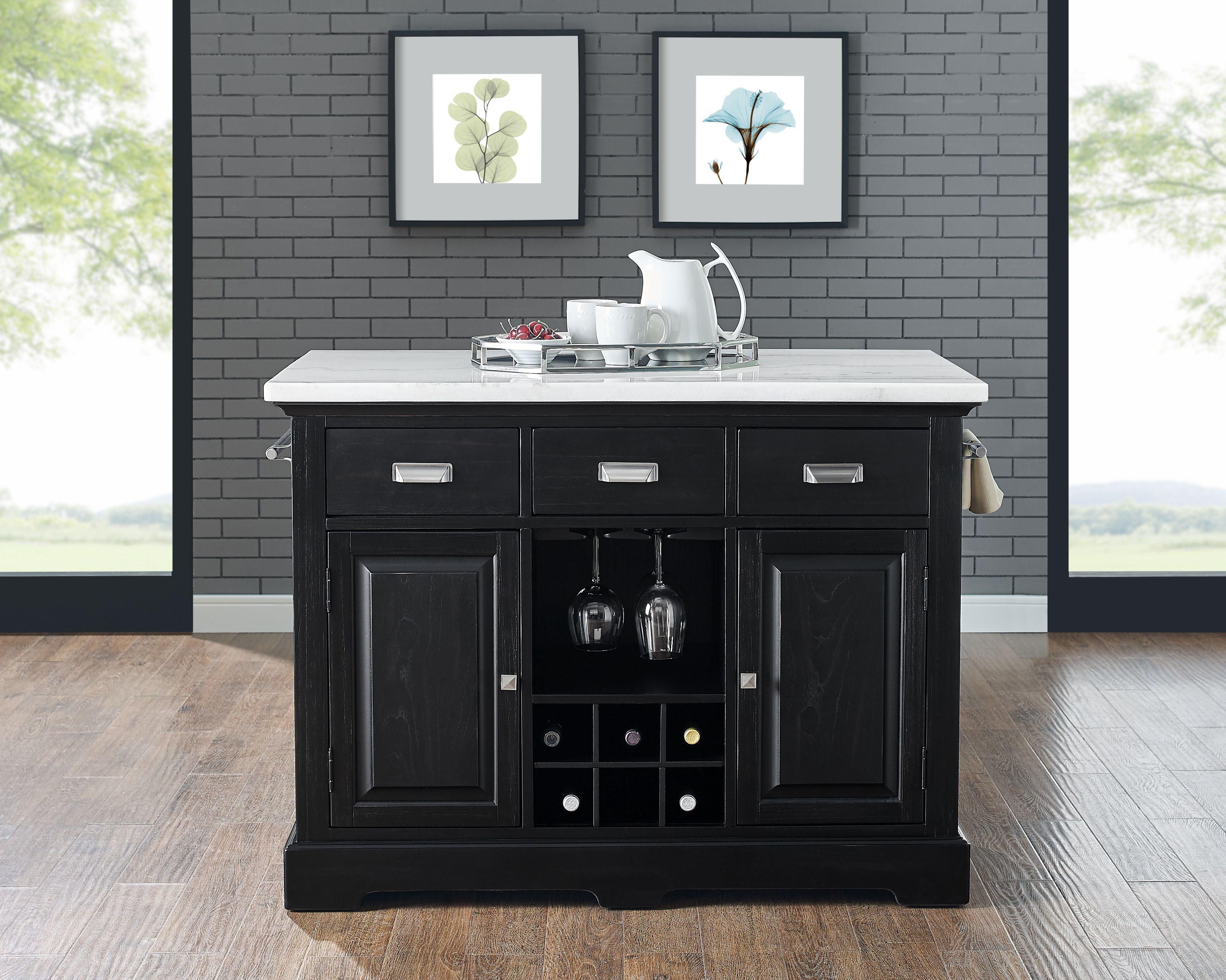 Steve Silver Furniture - Aspen - Kitchen Island - Black - 5th Avenue Furniture