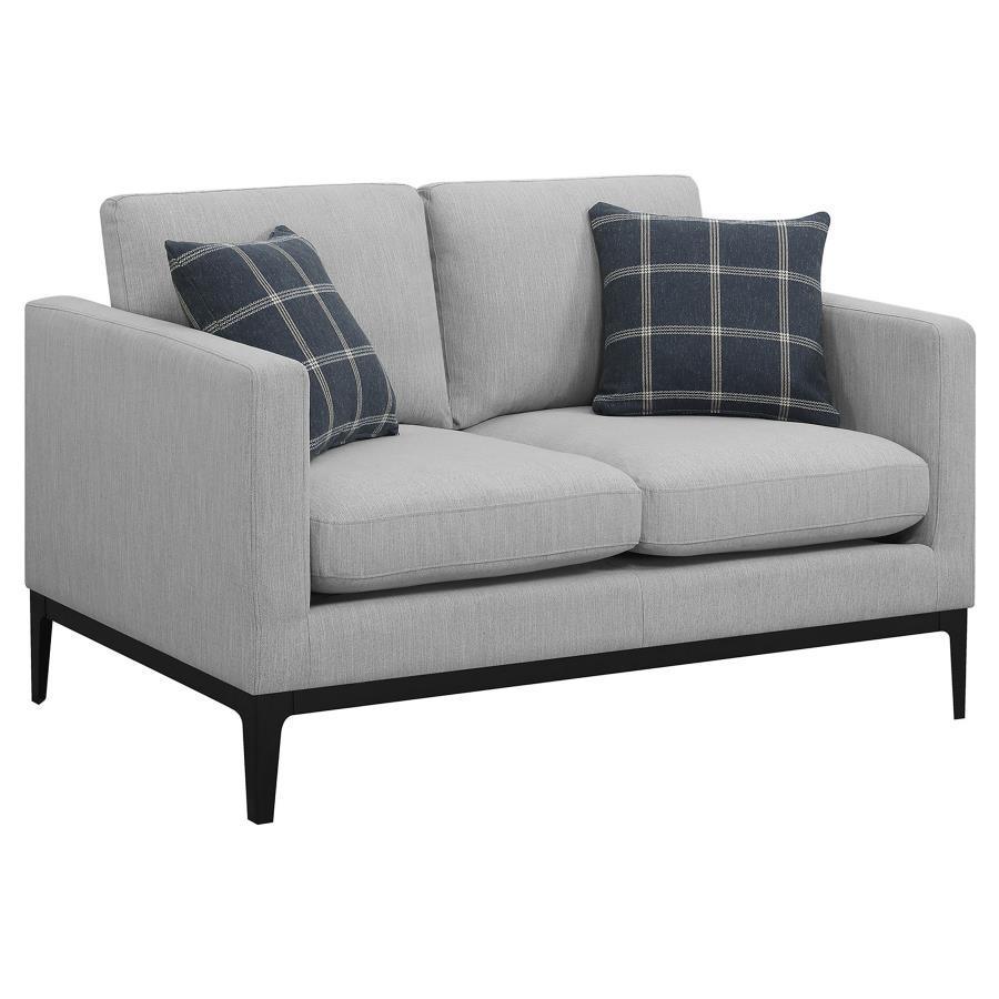 CoasterElevations - Apperson - Cushioned Back Loveseat - Light Gray - 5th Avenue Furniture