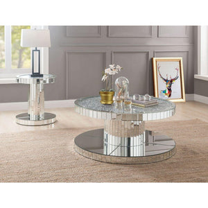 ACME - Ornat - Coffee Table - Mirrored & Faux Stones - 5th Avenue Furniture