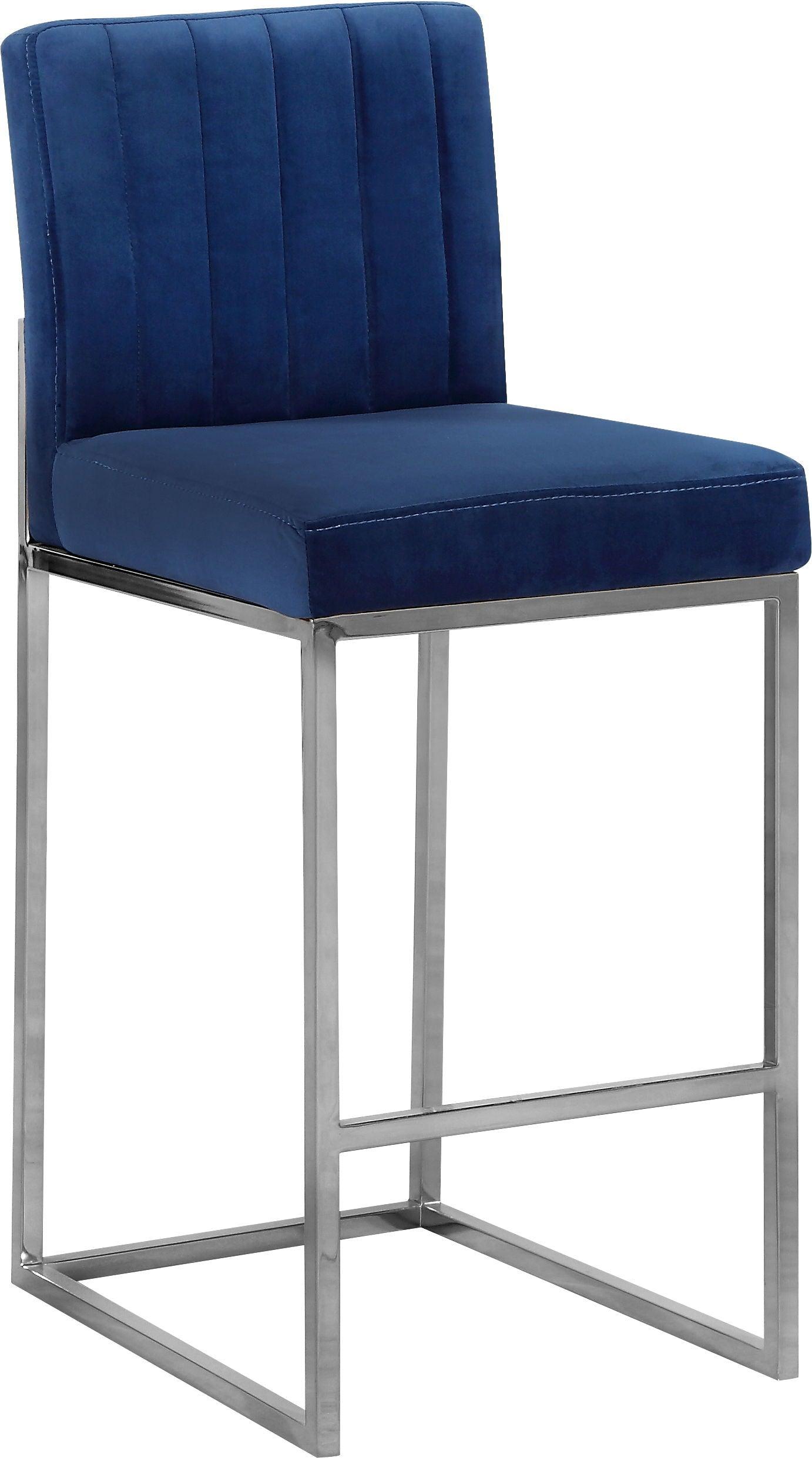 Meridian Furniture - Giselle - Stool with Chrome Legs - 5th Avenue Furniture