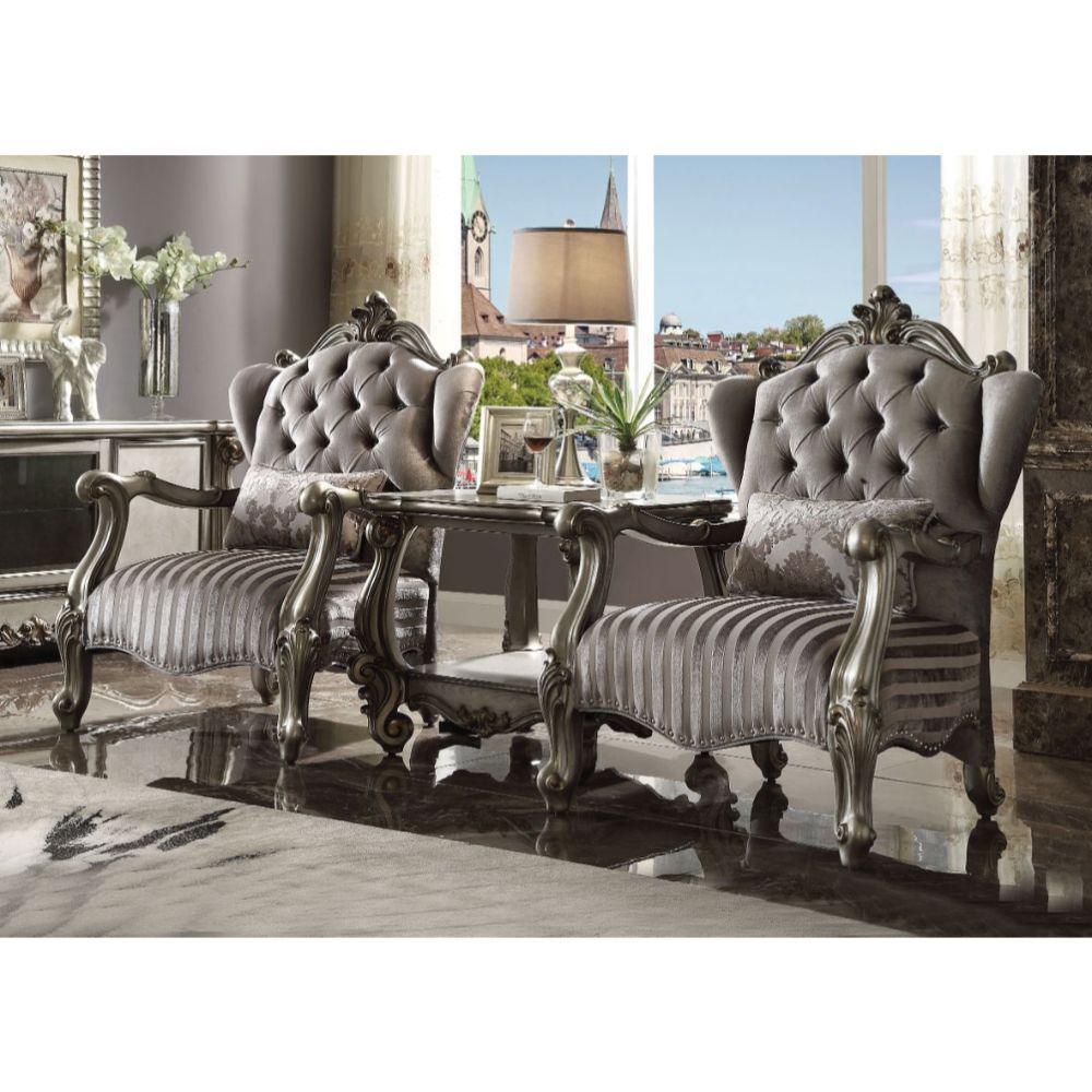 ACME - Versailles - End Table - Antique Platinum - 5th Avenue Furniture
