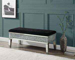 ACME - Noralie - Bench - Mirrored & Faux Diamonds - 19" - 5th Avenue Furniture